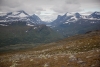 Blick ins Njoatsosvágge bis zu den drei Gebirgsseen ganz oben im Tal