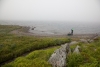 Bei stockdichtem Nebel am See Muotkejávrre galt es sich immer dicht am Ufer zu halten